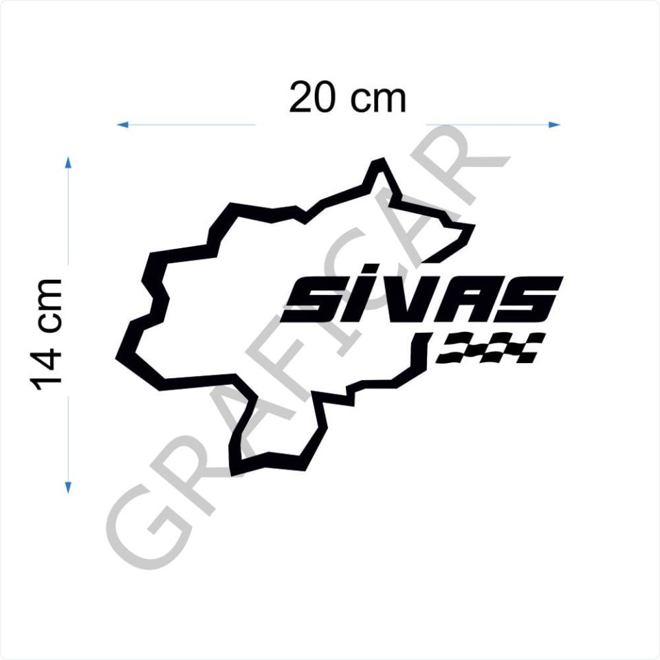 Harita Yarış Pisti Görünüm Sticker/Sinop-Sivas-Tekirdağ-Tokat