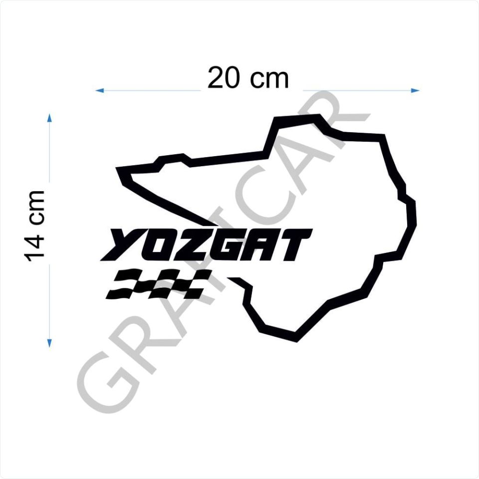 Harita Yarış Pisti Görünüm Sticker / Aksaray-Van-Yozgat-Zonguldak