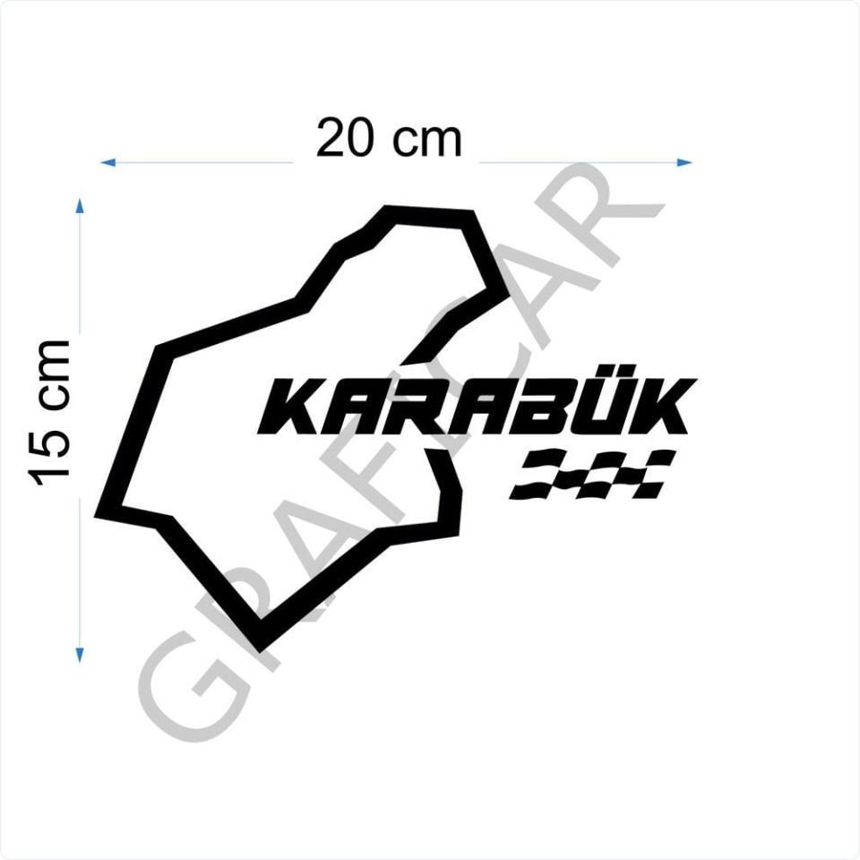 Harita Yarış Pisti Görünüm Sticker / Karabük-Kilis-Osmaniye-Yalova