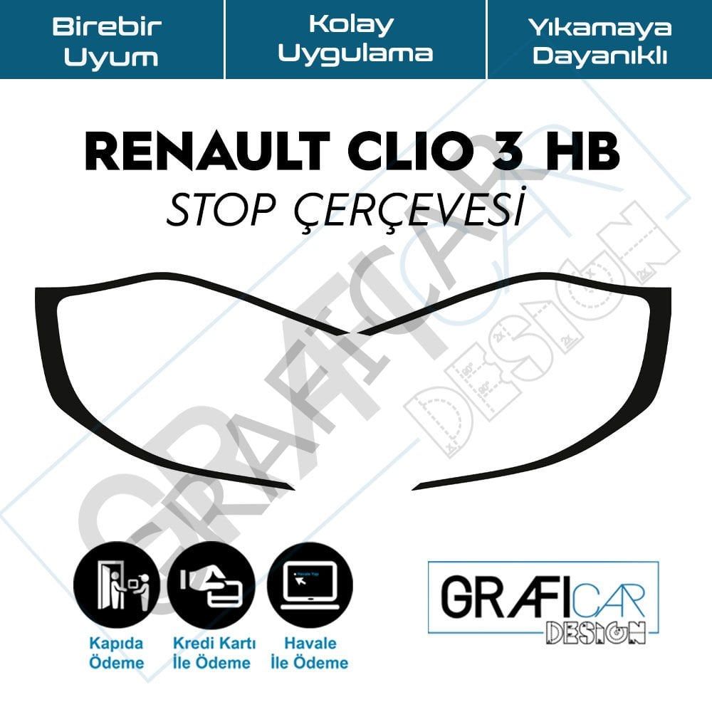 Renault Clio 3 Stop Çerçeve Sticker