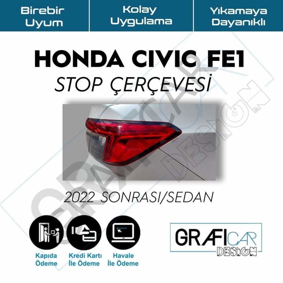 Honda Civic FE1 Stop Çerçeve Sticker