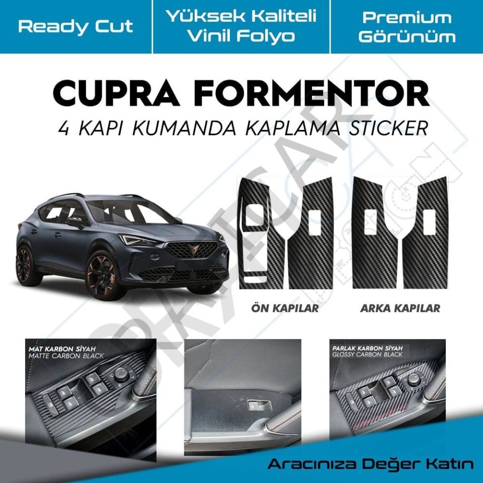 Cupra Formentor 4 Kapı İçi Tutma Kaplama Sticker Seti