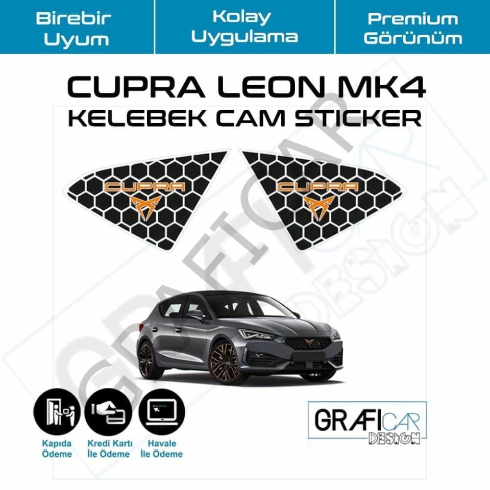 Cupra Leon MK4 Kelebek Cam Sticker Set