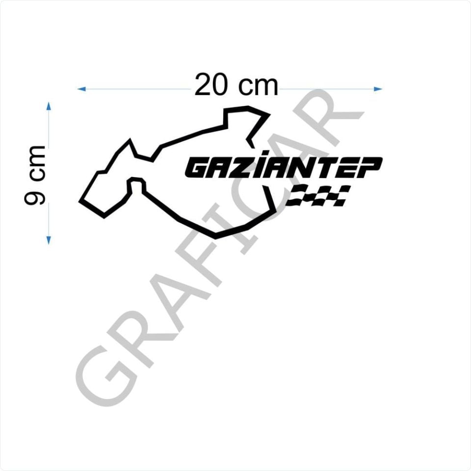 Harita Yarış Pisti Görünüm Sticker/Erzurum-Eskişehir-Gaziantep-Giresun PARLAK BEYAZ - GİRESUN