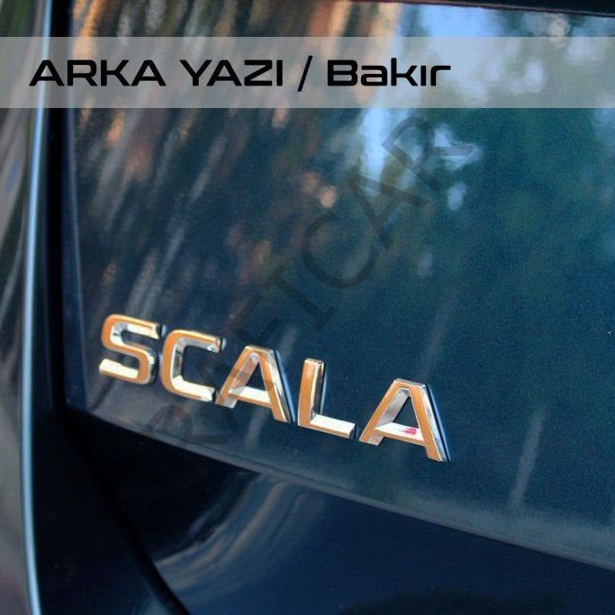 Skoda Scala Amblem Sticker Set METALİK MAT BAKIR