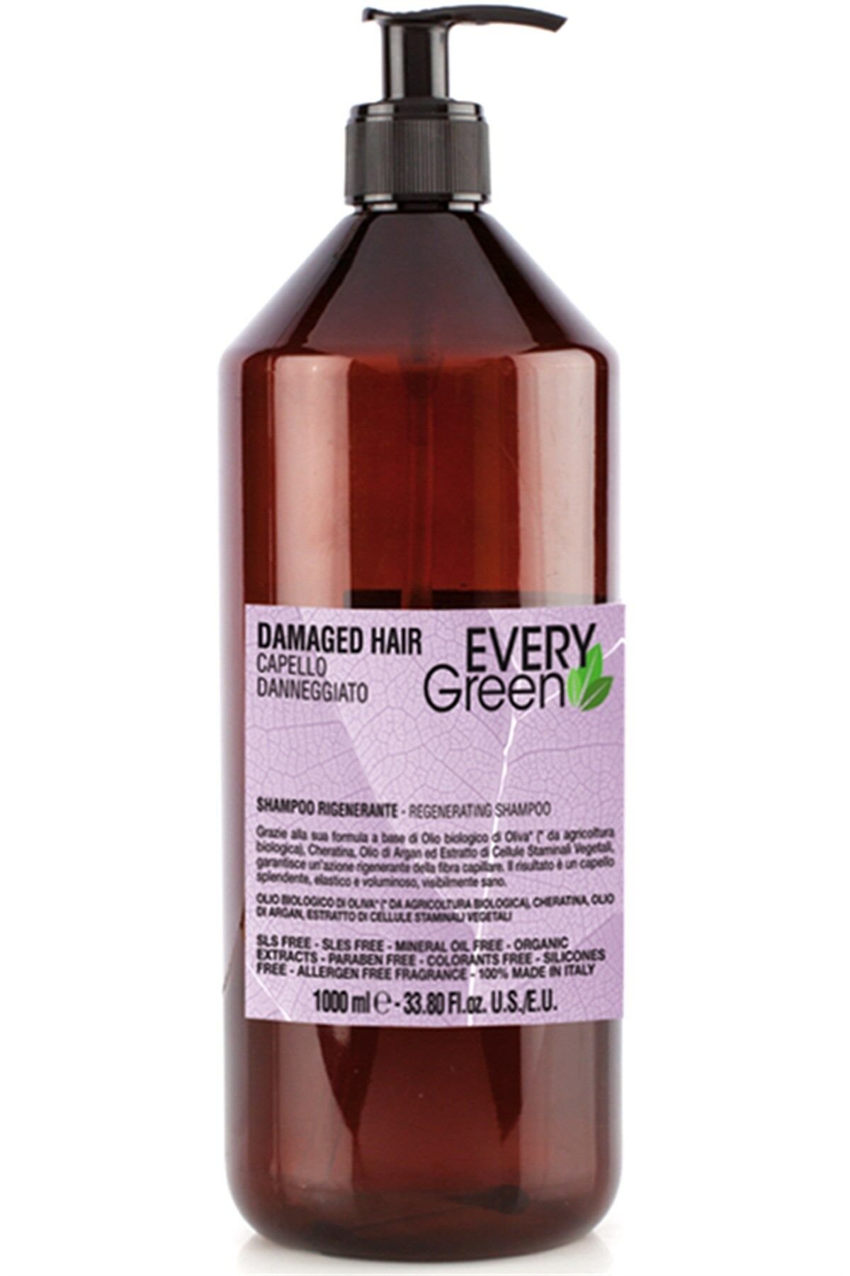 EveryGreen Damaged Hair Regenerating Shampoo - Yıpranmış Saçlara Özel Bakım Şampuanı 1000 Ml.