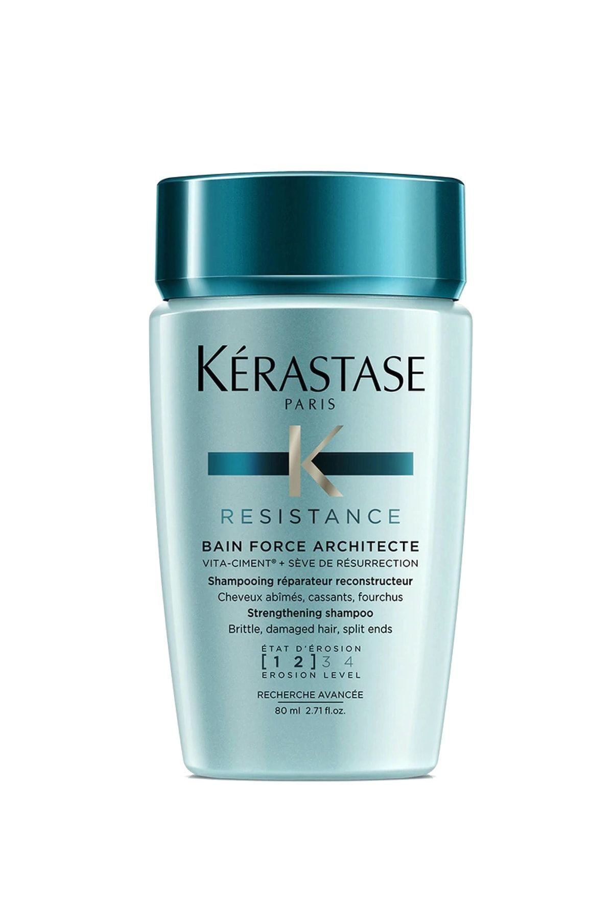 Kerastase Resistance Bain Force Architecte 1-2 Shampoo - Yıpranmış Saçlar İçin Bakım Şampuanı 80 Ml.