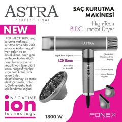 Astra F6  Hair Dryer - Profesyonel Saç Kurutma Makinesi 1800W - GRİ