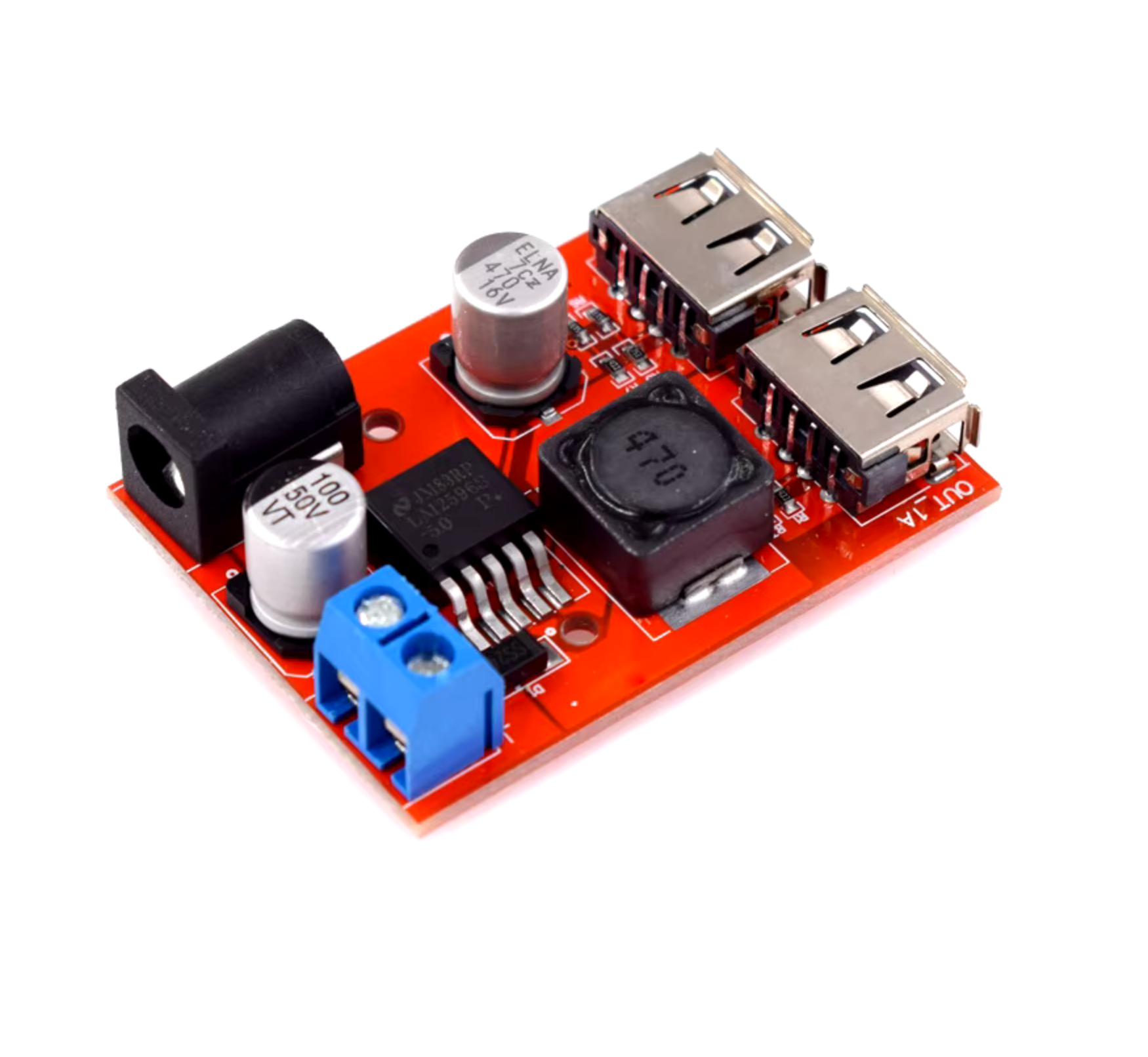 LM2596 LM2596S Çift USB Çıkışlı 3A Voltaj Regülatör Kartı