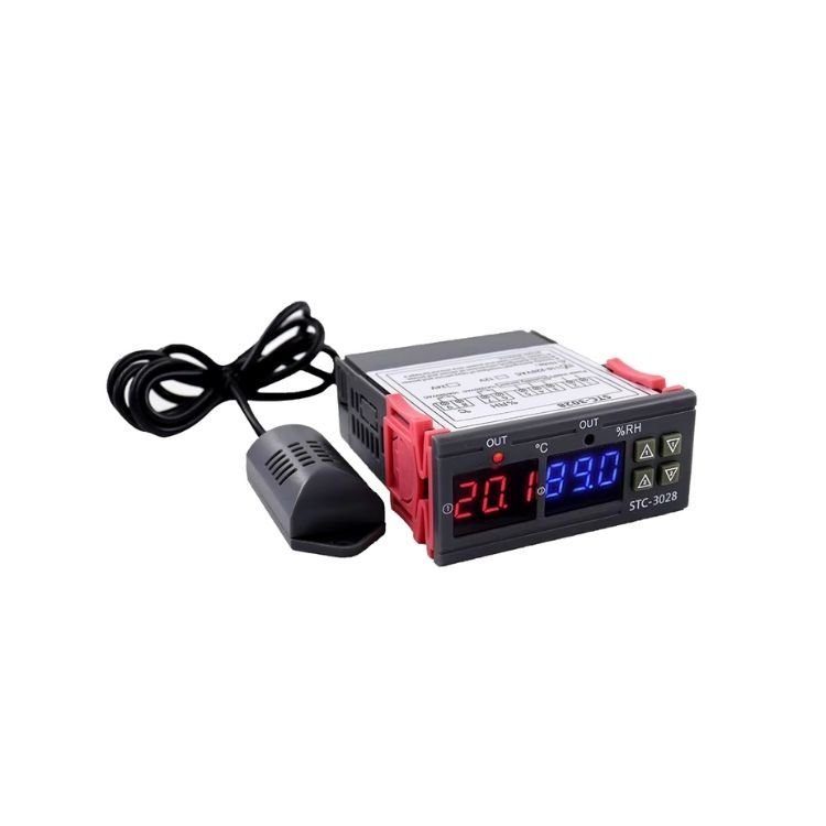 STC-3028 110VAC-220VAC LCD Ekranlı Sıcak ve Nem Termostatı