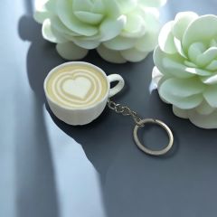 Latte Art Kahve Fincanı Anahtarlık 3D Baskı