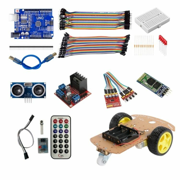 Arduino 2WD Engelden Kaçan Çizgi İzleyen Bluetooth Kontrollü Araç Seti