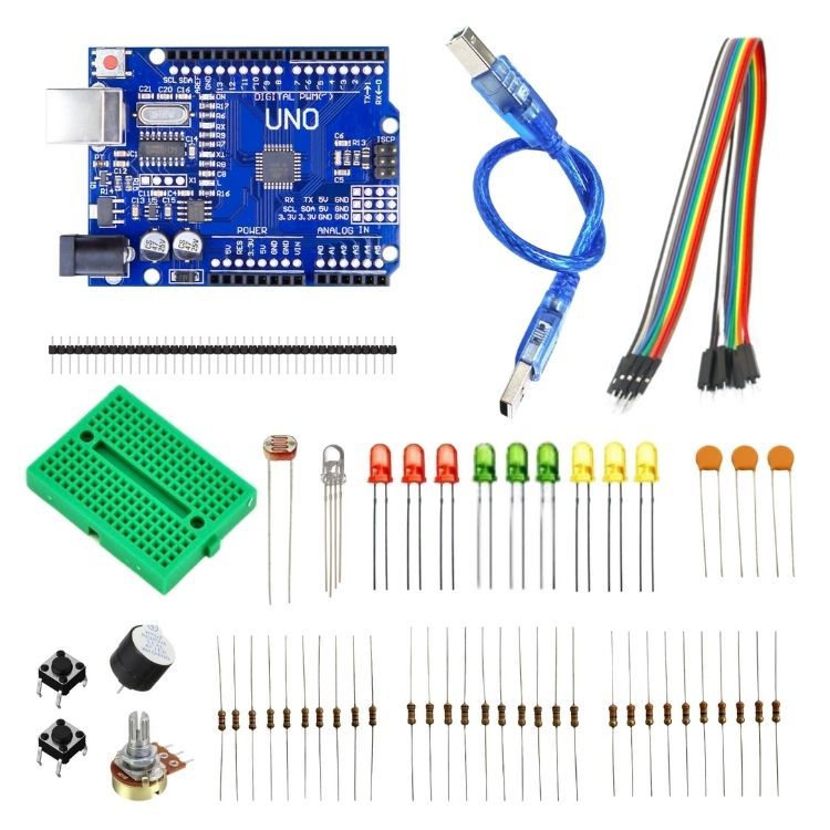 Arduino Uno Giriş Başlangıç Seti - 17 Parça 62 Adet