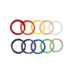10 Renk 50 Metre PLA 3D Kalem Filamenti 1.75 mm