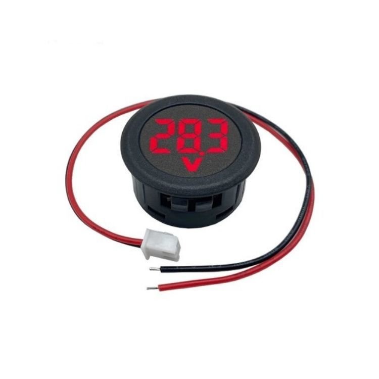 4-100VDC Yuvarlak Voltmetre Kırmızı