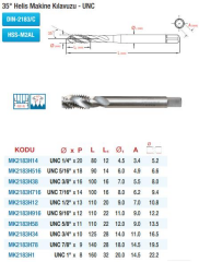 Maier DIN 2183 35° Helis Kanal - UNC - HSS Makine Kılavuzları  (Ölçü Seçeneklerine Bakınız)