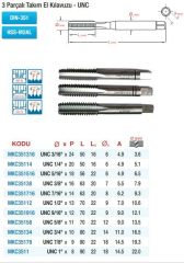 Maier DIN 351 3 Parçalı - UNC - HSS El Kılavuzları (Ölçü Seçeneklerine Bakınız)