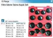 NT Tools NTA1014 15 Parça Kapak Tip Filtre Sökme Seti