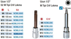 NT Tools 1/2'' On iki Köşe M Tipi Uzun Lokmalar (Ölçü Seçeneklerine Bakınız)