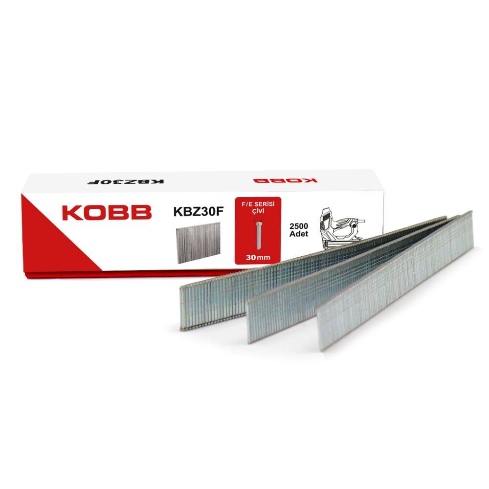 KOBB KBZ30F 30mm 2500 Adet F/E/J/8 Serisi Ağır Hizmet Tipi Kesik Başlı Çivi