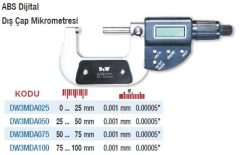 DW Measuring Dijital ABS Dış Çap Mikrometreleri (Ölçü Seçeneklerine Bakınız)