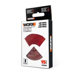 WORX WA2004 100x50mm 60, 80, 120 Kum, 15 Adet Cırtlı Universal Zımpara Kâğıdı Seti