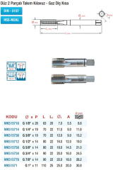Maier DIN5157 Düz Kanal 2 Parçalı Takım -Gaz Diş-HSS Makine Kılavuzları (Ölçü Seçeneklerine Bakınız)