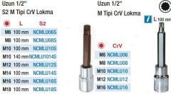 NT Tools 1/2'' On iki Köşe M Tipi Uzun Lokmalar(Ölçü Seçeneklerine Bakınız)