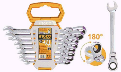 ingco Endüstriyel 8'li Kombine Cırcır Döner Kafalı Anahtar Seti 8-19mm