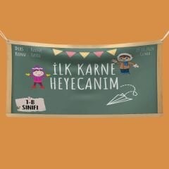 İlk Karne Heyecanım Fotoğraf Çekim Arka Fon Branda Afiş Model No: 03
