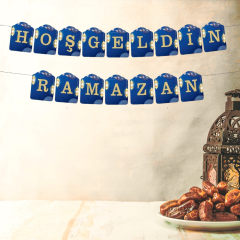 Hoş Geldin Ramazan Yazılı Banner Rozet Hediyeli