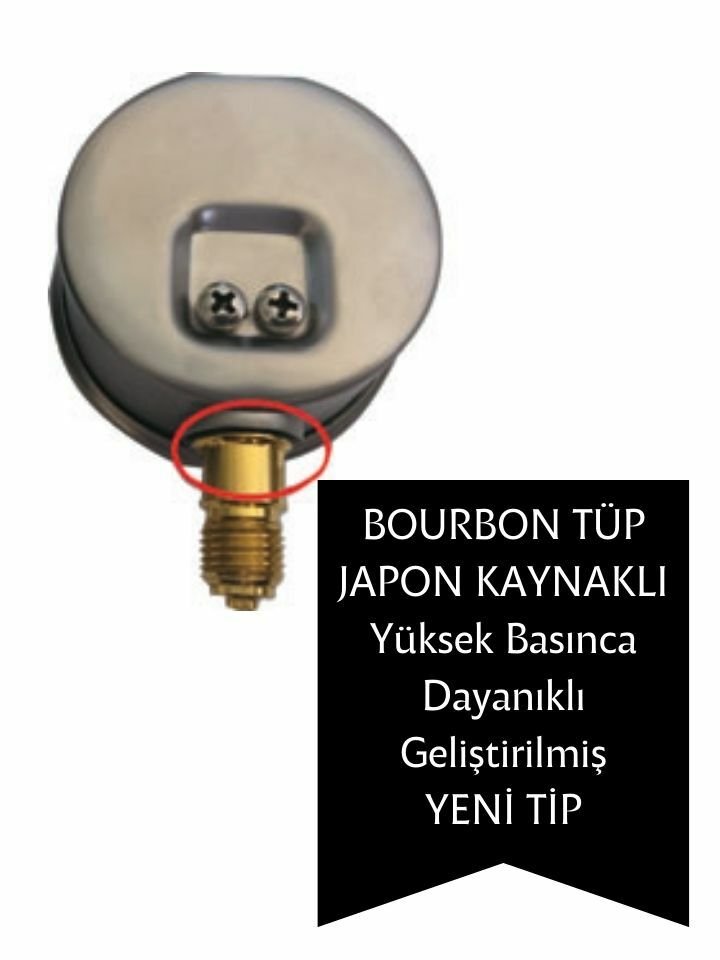 500 Bar Bourbon Tüp Japon Kaynaklı Alttan Çıkışlı Manometre MIGPJ10500B