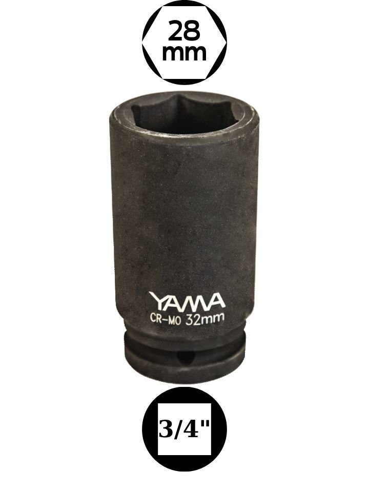 28 mm Havalı Uzun Lokma 3/4'' YAHLU3428