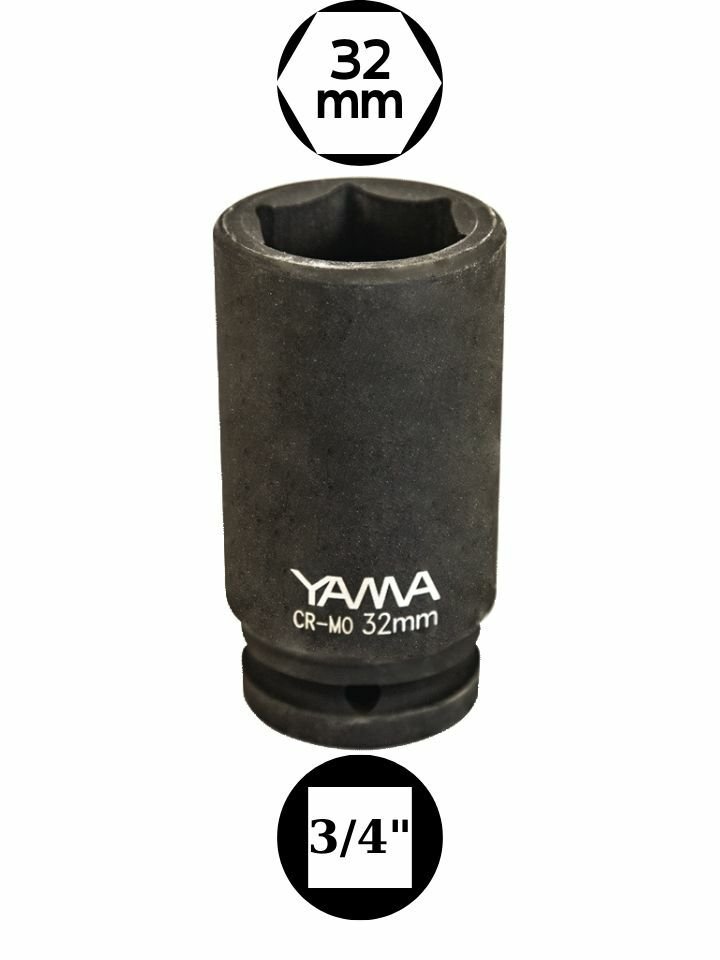 32 mm Havalı Uzun Lokma 3/4'' YAHLU3432