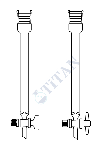 ÇALIŞKAN - LG020.06.1520  - Şilifli,  PTFE musluklu Boru Çapı 15 mm, Boy 200 mm, NS : 14.5/23, 35 ml Hacim