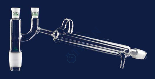 ISOLAB - 065.57.002 distilasyon bağlantıları - kondenserli & Claisen başlıklı - standart - erkek şilif(ler) : NS 14/23 - kondenser uzunluğu 250 mm (1 adet / paket)