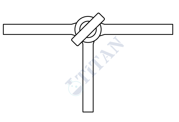 ÇALIŞKAN - LG002.05.0240 - Üç Yollu Cam Musluk ,Vidalı ve Contalı NS : 24  , 4 mm Delik Çapı