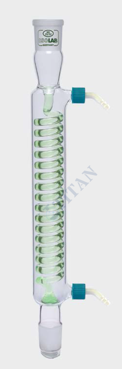 ISOLAB - 033.16.403 soğutucu - spiralli - 400 mm - dişi şilif : NS 29/32 - erkek şilif : NS 29/32 - P.P yan kol (1 adet / paket)