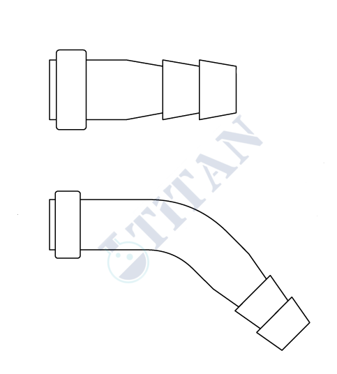 ÇALIŞKAN - LG003.04.0114 - Hortum bağlantı ucu, delikli kapak için  Kapak Ölçüsü 14 GL , yatay