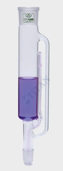 ISOLAB - 036.01.030 ekstraktör - Soxhlet - musluksuz - erkek şilif : NS 29/32 - dişi şilif : NS 29/32 - 30 ml (1 adet / paket)