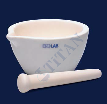 ISOLAB - 038.08.050 havan - alumina - tokmağı ile - 50 mm dış çap (1 adet / paket)