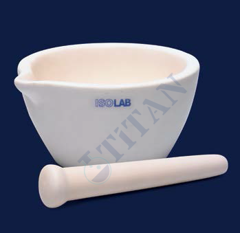 ISOLAB - 038.08.125 havan - alumina - tokmağı ile - 125 mm dış çap (1 adet / paket)