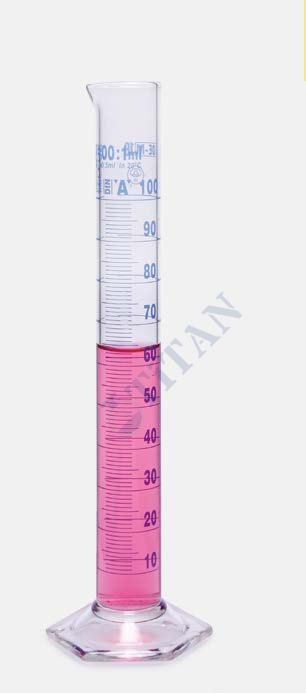 ISOLAB - 015.01.902 mezür - uzun form - hexagonal cam tabanlı - A kalite - grup sertifikalı - mavi skala - 2000 ml  (1 adet / paket)