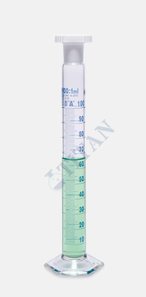 ISOLAB - 016.01.010 mezür - çalkalama - hexagonal cam tabanlı - A kalite - grup sertifikalı - mavi skala - 10 ml  (2 adet / paket)