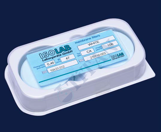 ISOLAB - 104.01.009 membran filtre - gözenek büyüklüğü 0,20 um - 47 mm çap - polyester (100 adet / paket)