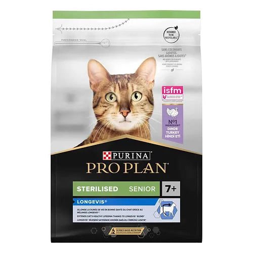 Pro Plan Sterilised  Senior 7  Yaş Üzeri Kısır Yetişkin Kediler İçin, Hindi 3 Kg