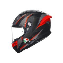 Agv K6 S Slashcut Blk Grey Red Kapalı Kask