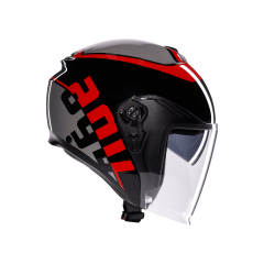 Agv irides Valenza Matt Grey Blk Red Açık Kask