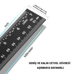 2-in-1 Dijital Açı Ölçer Gonyometre Cetvel 0-200mm