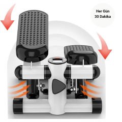 Stepper Direnç Bantlı LCD Monitörlü Egzersiz Aleti